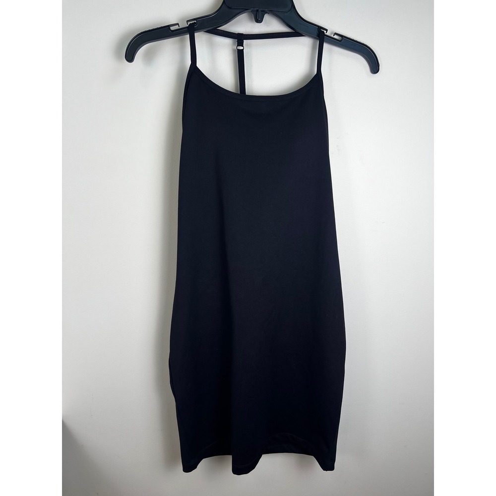 Fabletics Mandy Mini Dress Black Adjustable T Strap Built‎ in Shelf Bra XXS. NWT